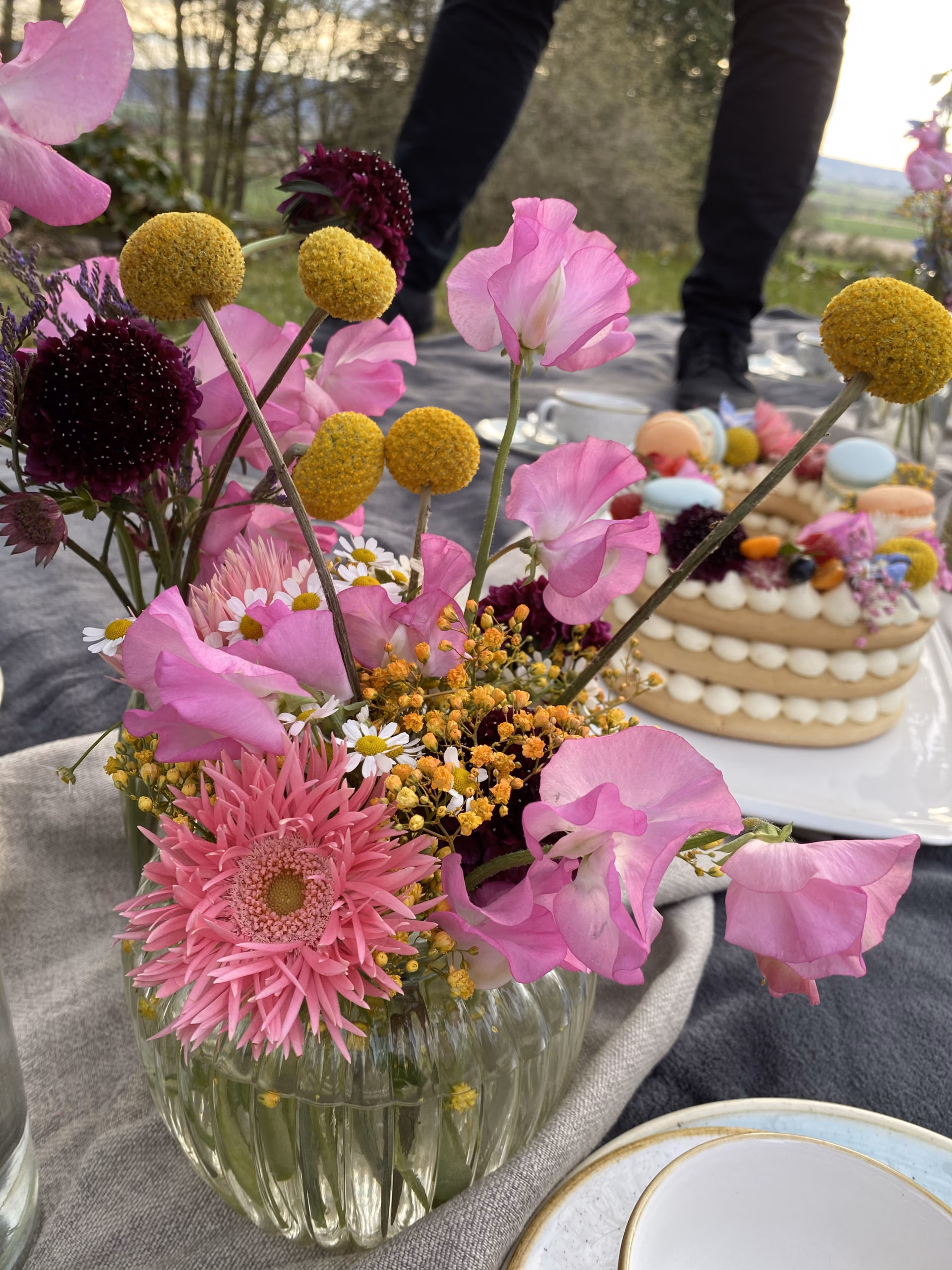 Blumen und Torte Abschiedsfeier